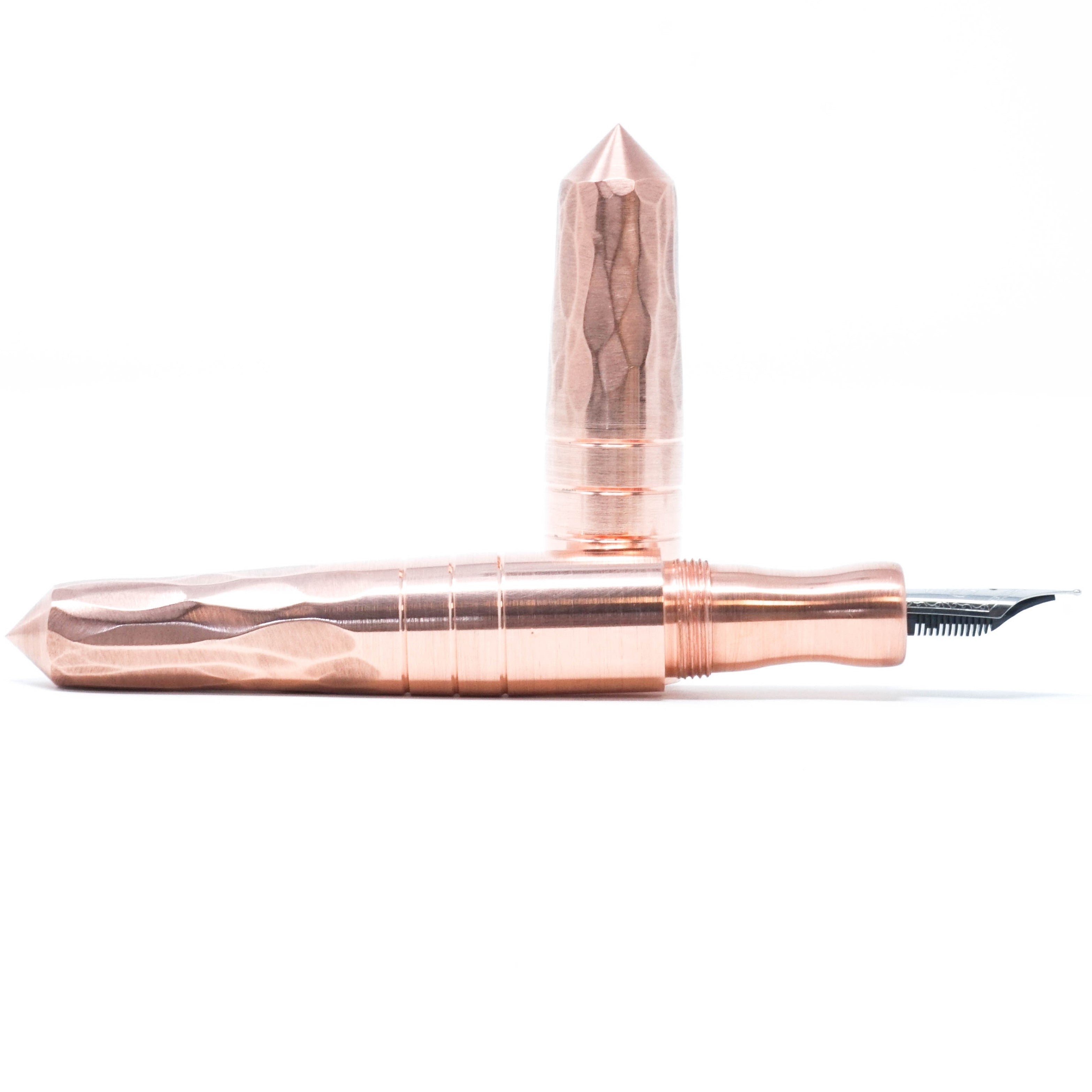 Copper ('Rose Gold') Hammered Spreadbury Loft Bespoke Fountain Pen JoWo/Bock #6