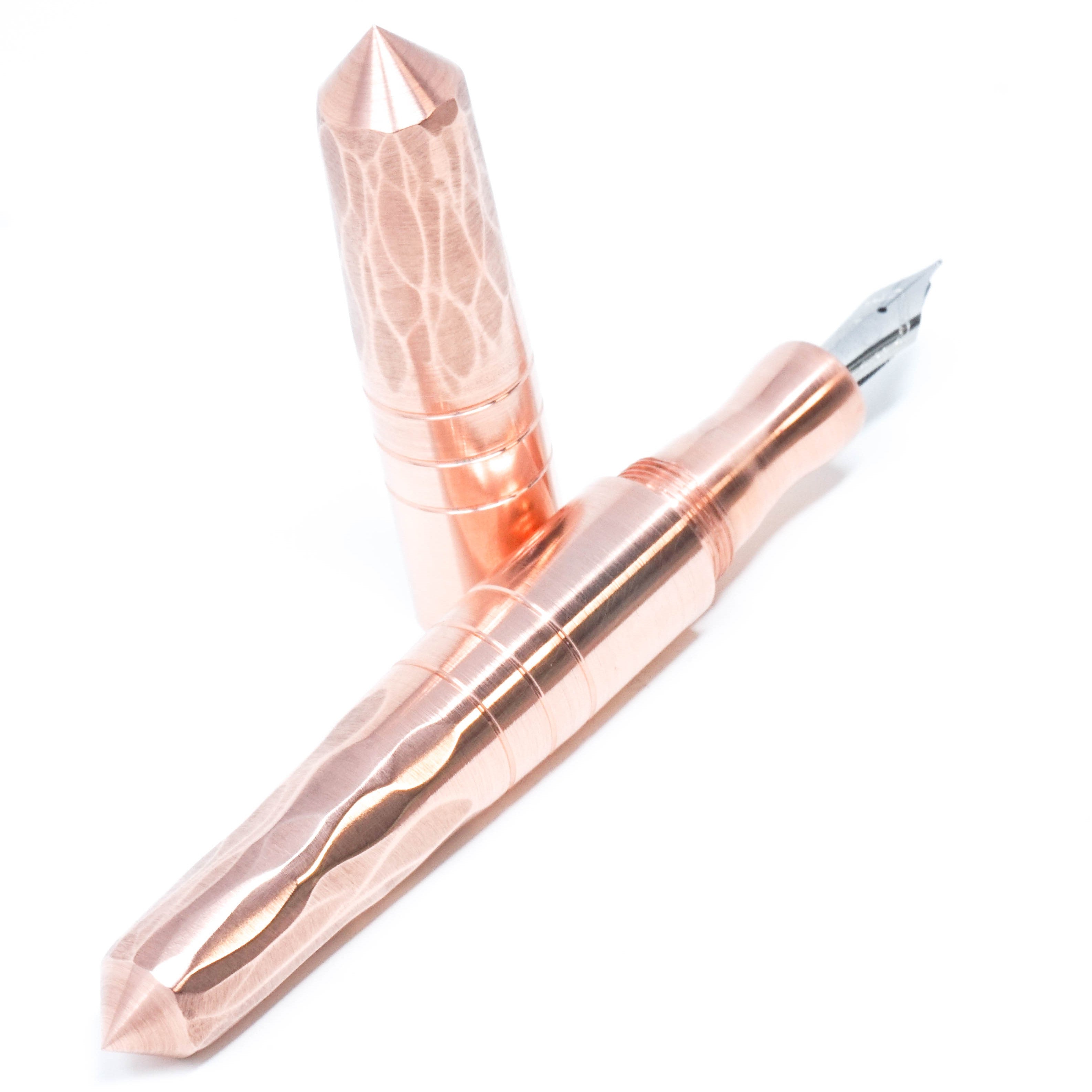 Copper ('Rose Gold') Hammered Spreadbury Loft Bespoke Fountain Pen JoWo/Bock #6