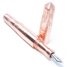 Load image into Gallery viewer, Copper ('Rose Gold') Hammered Spreadbury Loft Bespoke Fountain Pen JoWo/Bock #6
