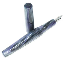 Load image into Gallery viewer, Purple Iris, Black, &amp; White XL Langley Loft Bespoke Fountain Pen JoWo/Bock #6