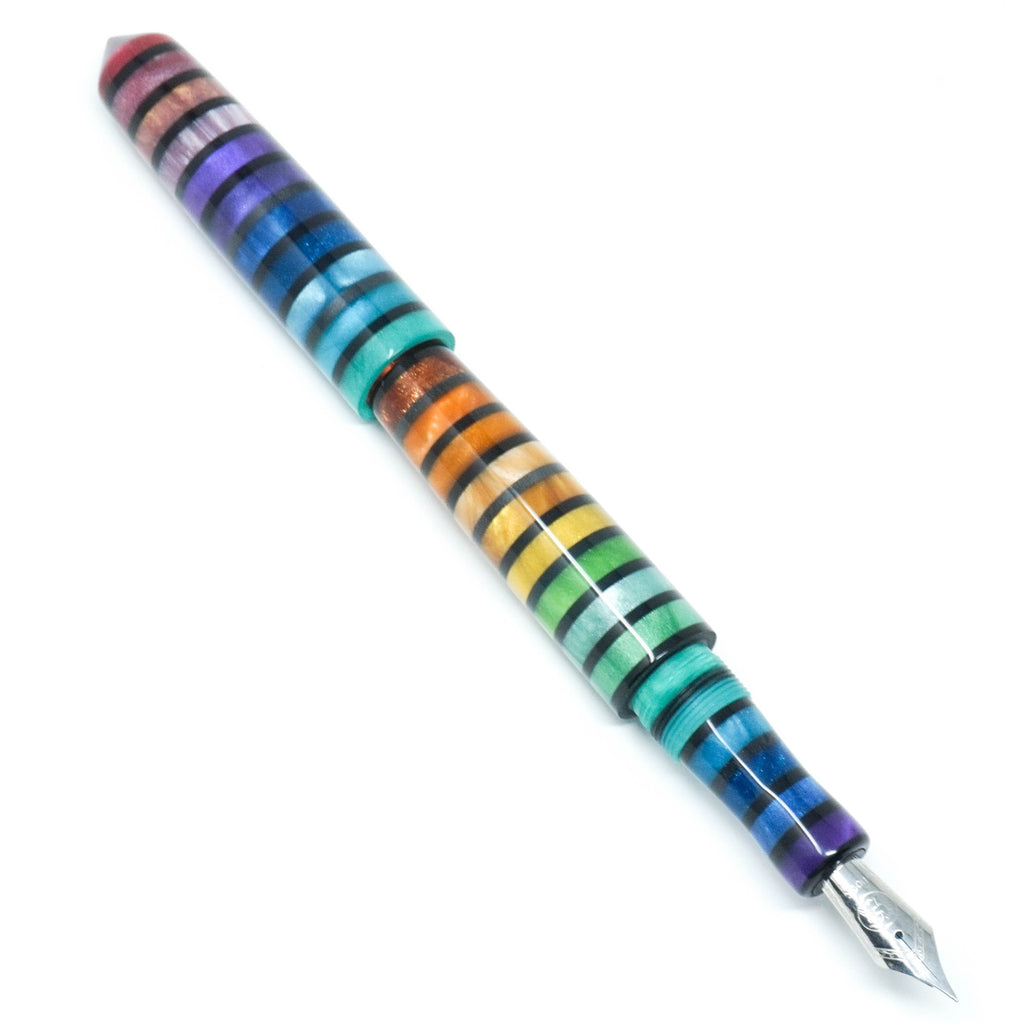 Jewel Tone Stripe Spreadbury Rainbow Loft Bespoke Fountain Pen JoWo/Bock #6