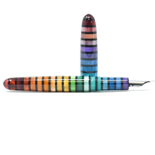 Load image into Gallery viewer, Jewel Tone Stripe 5 Winchester Rainbow Loft Bespoke Fountain Pen JoWo/Bock #6