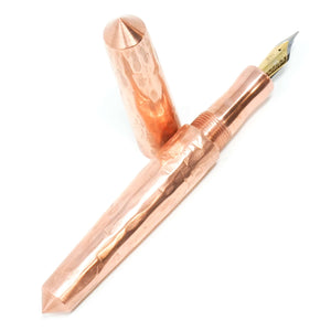 Copper ('Rose Gold') Hammered Spreadbury Loft Bespoke Fountain Pen JoWo/Bock #6