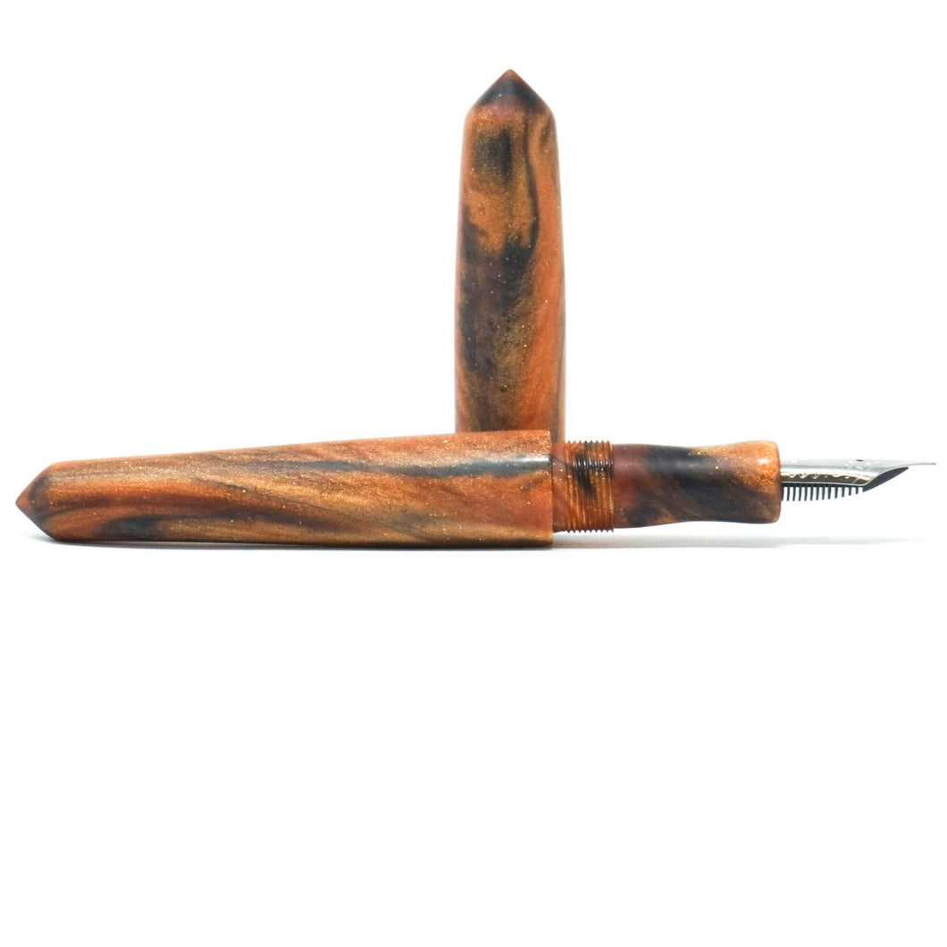 Antique Copper & Black Satin Spreadbury Loft Bespoke Fountain Pen JoWo/Bock #6