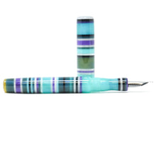 Load image into Gallery viewer, Teal Purple Ocean Highworth Loft Bespoke Fountain Pen JoWo/Bock #6