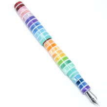 Load image into Gallery viewer, Jewel Tone White Glenwood Rainbow Loft Bespoke Fountain Pen JoWo/Bock #6