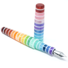 Load image into Gallery viewer, Jewel Tone White Glenwood Rainbow Loft Bespoke Fountain Pen JoWo/Bock #6