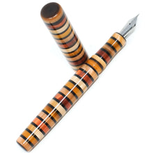 Load image into Gallery viewer, Tiger&#39;s Eye Stripe Highworth Loft Bespoke Fountain Pen JoWo/Bock #6