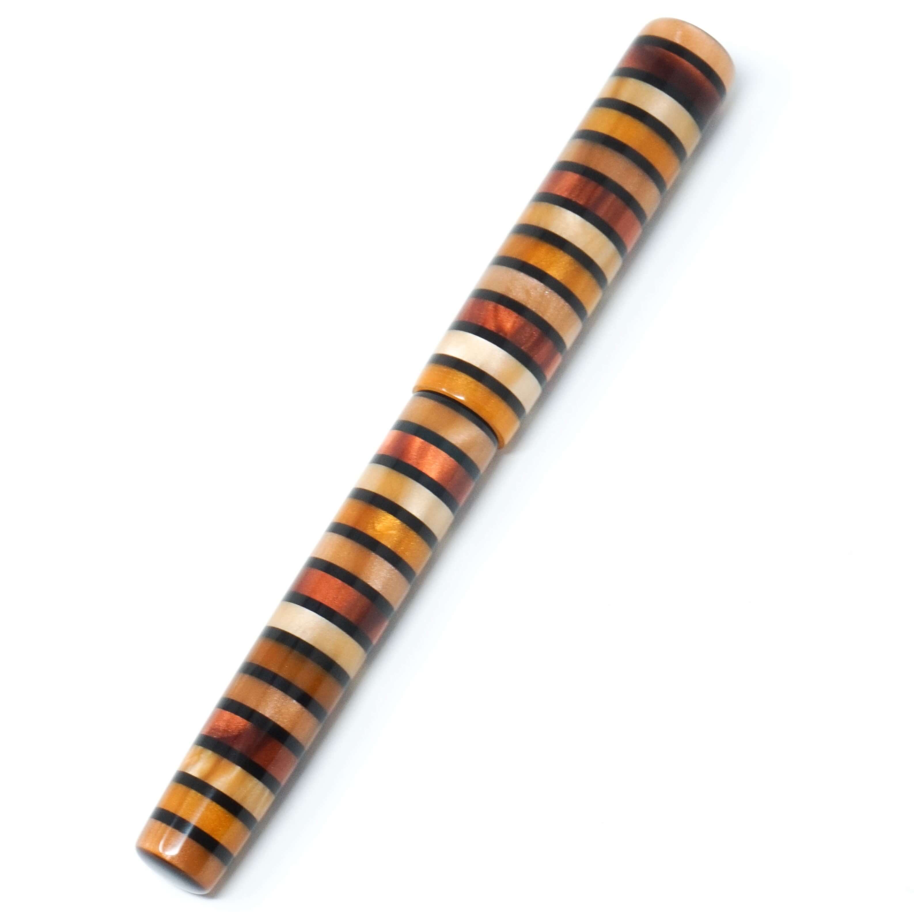 Tiger's Eye Stripe Highworth Loft Bespoke Fountain Pen JoWo/Bock #6