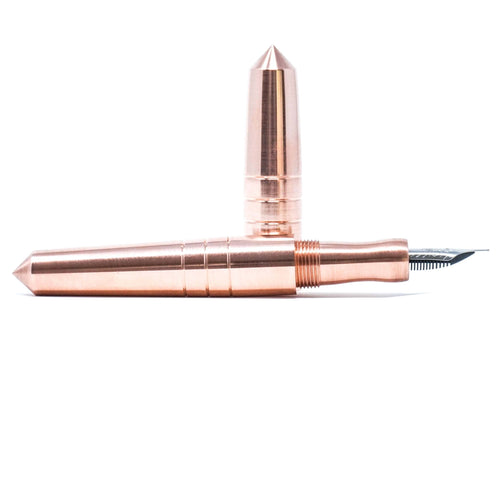 Copper ('Rose Gold') Spreadbury (Lines) Loft Bespoke Fountain Pen JoWo/Bock #6