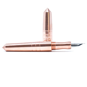 Copper ('Rose Gold') Spreadbury (Lines) Loft Bespoke Fountain Pen JoWo/Bock #6