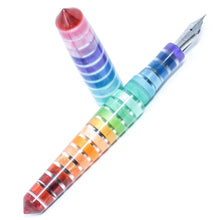 Load image into Gallery viewer, Jewel Tone Clear Rainbow Spreadbury Loft Bespoke Fountain Pen JoWo/Bock #6