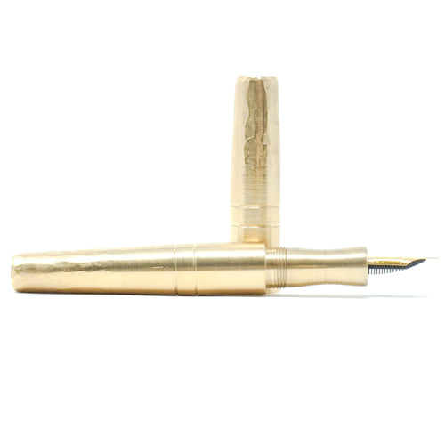 Brass ('Gold') Hammered Langley Loft Bespoke Fountain Pen JoWo/Bock #6