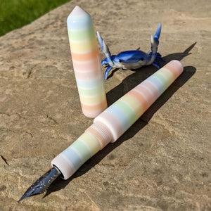 Pastel Tone Stripe Spreadbury Loft Bespoke Fountain Pen JoWo/Bock #6